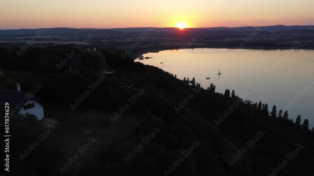sunset over lake Balaton sunset over lake Balaton