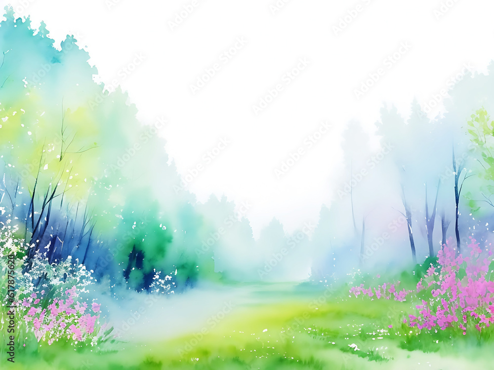 Hand-painted watercolor nature background