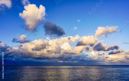 Panoramic of the horizon with clouds in the sky