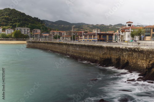 Panoramic of a typical coastal town in the Basque Country
