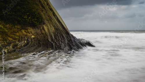 Fotografie Flysch are rock facies of sedimentary origin composed of rhythmic alternation of