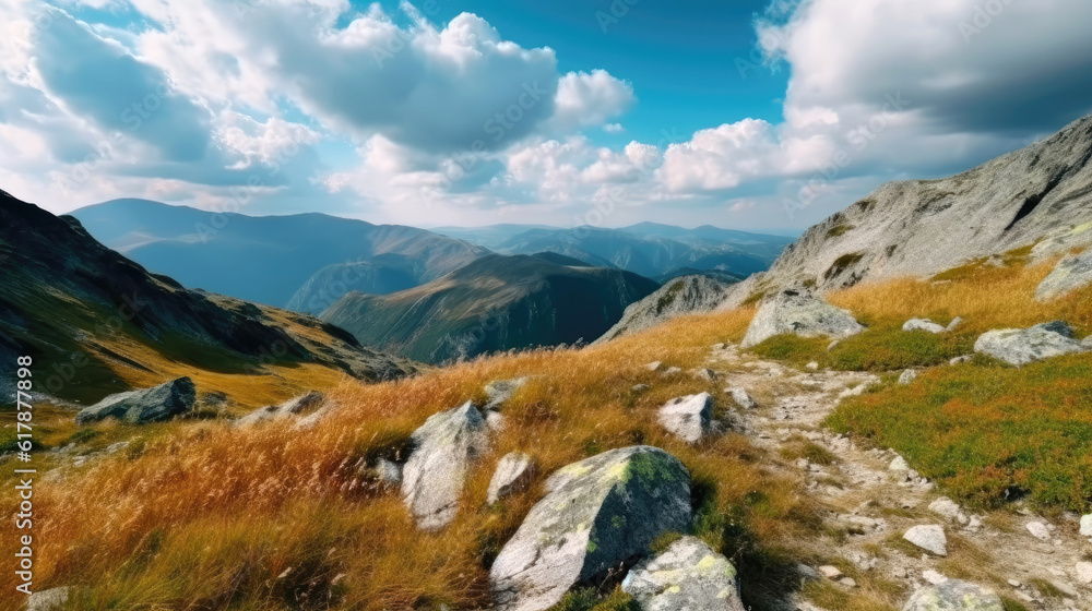 Fototapeta premium Beautiful scenery in the mountains. Generative AI