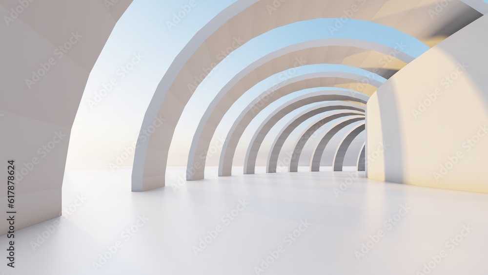 Abstract architecture background arched interior 3d render Abstract architecture background arched interior 3d render