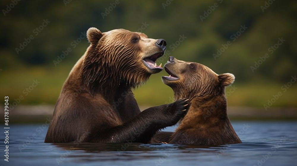 Obraz premium brown bear (Ursus arctos). AI generative