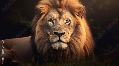  lion (Panthera leo). AI Generative