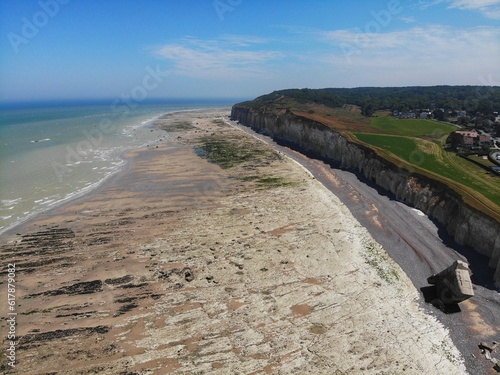 Normandy coast line france aerial view