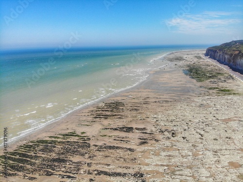 Normandy coast line france aerial view