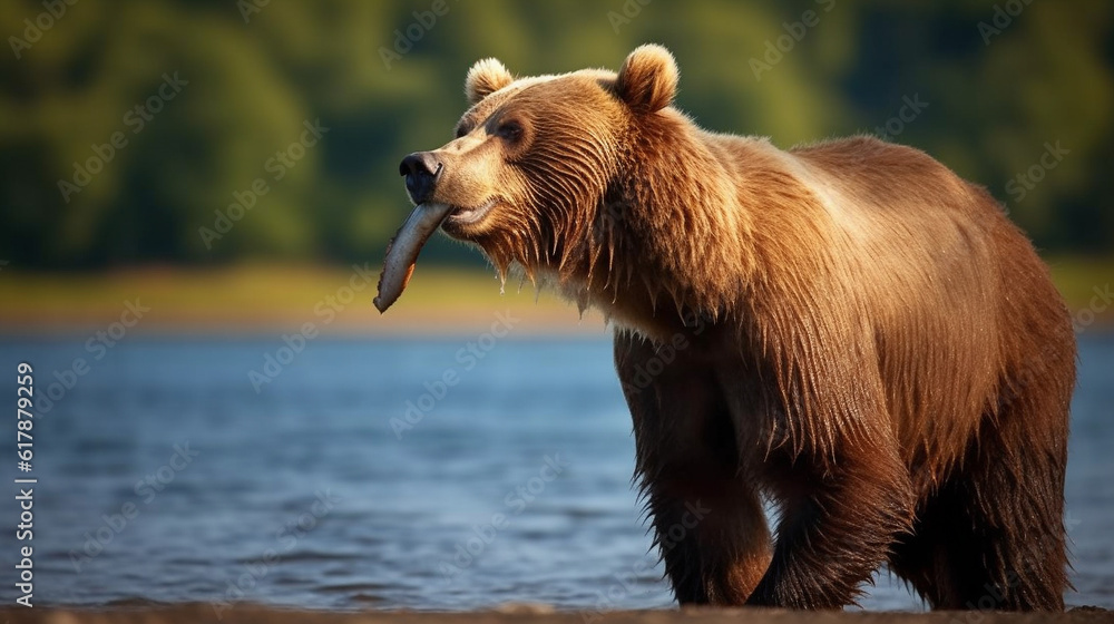 Obraz premium brown bear (Ursus arctos). AI generative