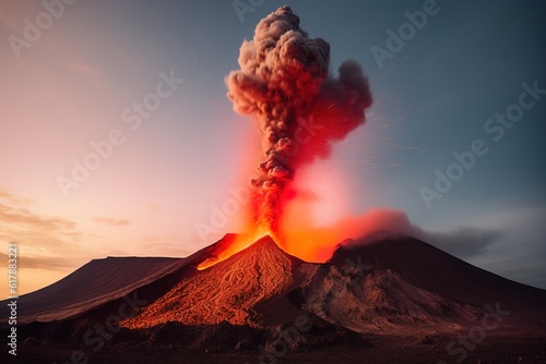 Eruption volcane. Generative ai image.