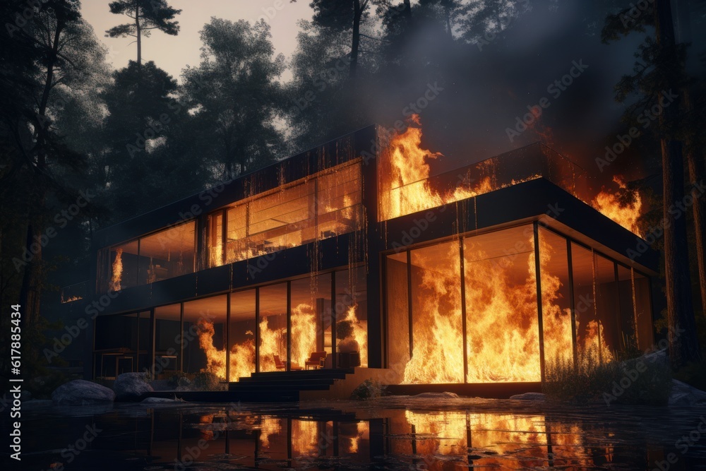 wildfire modern cabin in the woods destruction home insurance