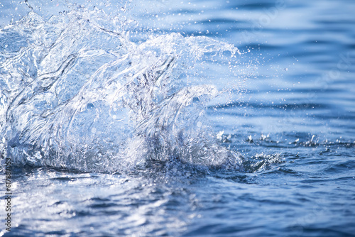 Blue splashes of sea water. Texture blue water.