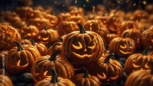 halloween background with pumpkin generative ai
