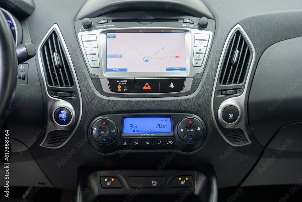 control panel of a car