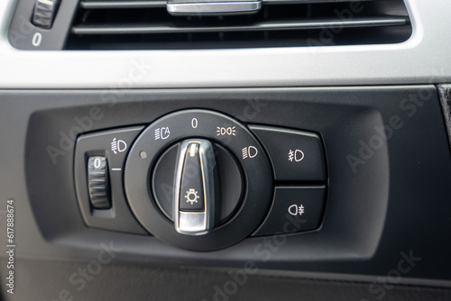 close up of  a car control headlights  © Universeal
