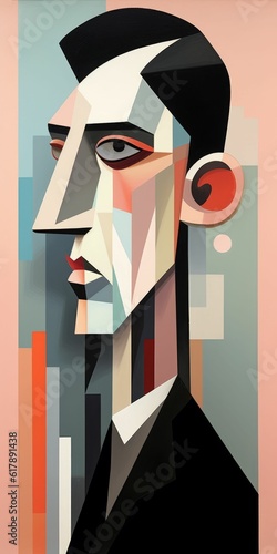 Illustration abstract of face and portrait by fine art style Created with Generative AI technology.