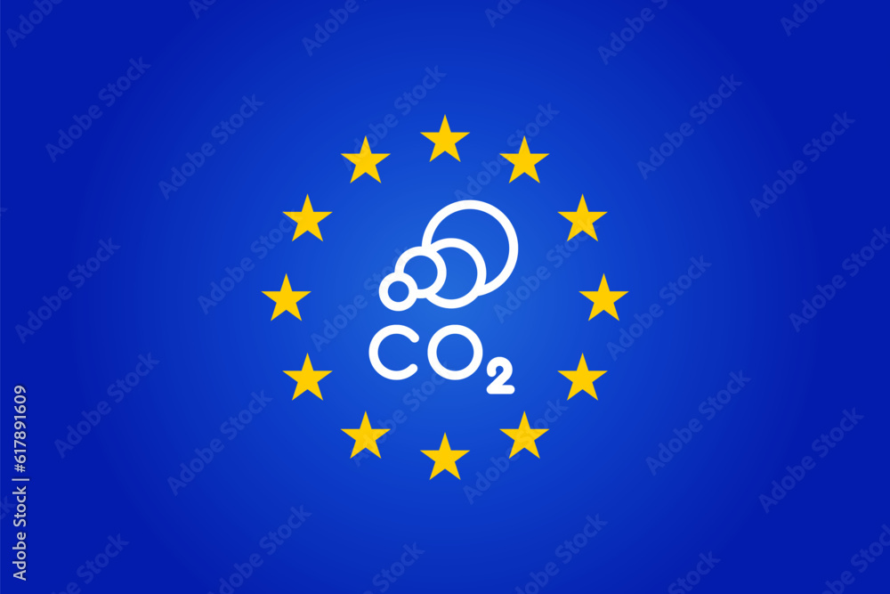 carbon dioxide emissions. CBAM - Carbon Border Adjustment Mechanism concept