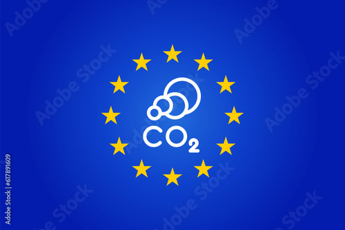 Obraz na płótnie carbon dioxide emissions. CBAM - Carbon Border Adjustment Mechanism concept w salonie