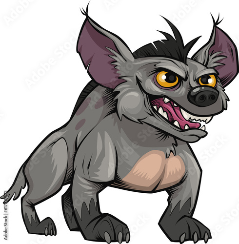 A fierce and funny cartoon hyena. (ID: 617891671)