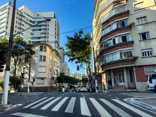 The City of Sao Paulo, Consolação district, Crossing between Rua Fernando de Albuquerque and Bella Cintra street. photo