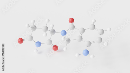 lenalidomide molecule 3d, molecular structure, ball and stick model, structural chemical formula immunomodulatory agents