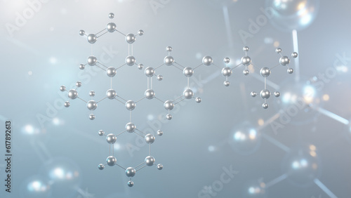 Fototapeta Naklejka Na Ścianę i Meble -  tamoxifen molecular structure, 3d model molecule, selective estrogen receptor modulator, structural chemical formula view from a microscope