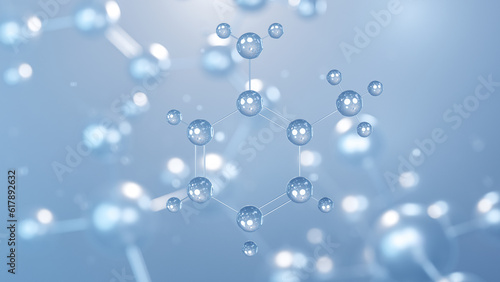 o-toluidine molecular structure 3d, flat model, ortho-toluidine, structural chemical formula view from a microscope