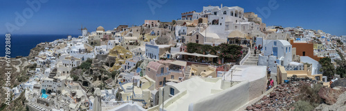 views of the village of Oia in Santorini