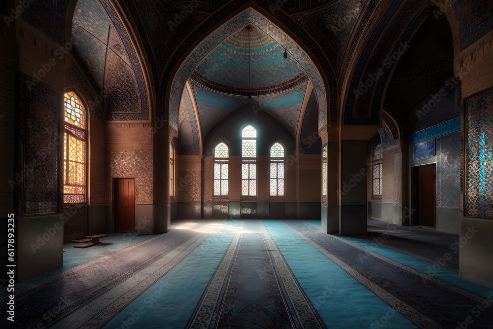 classic mosque interior ,generative ai
