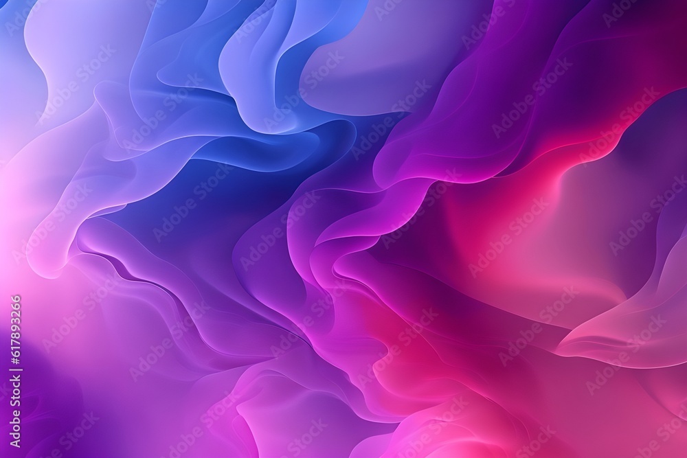 Fototapeta premium Mesmerizing Color Smoky Flow Gradient: Lilac, Crimson Red, Electric Blue, Pastel Lavender Background 2