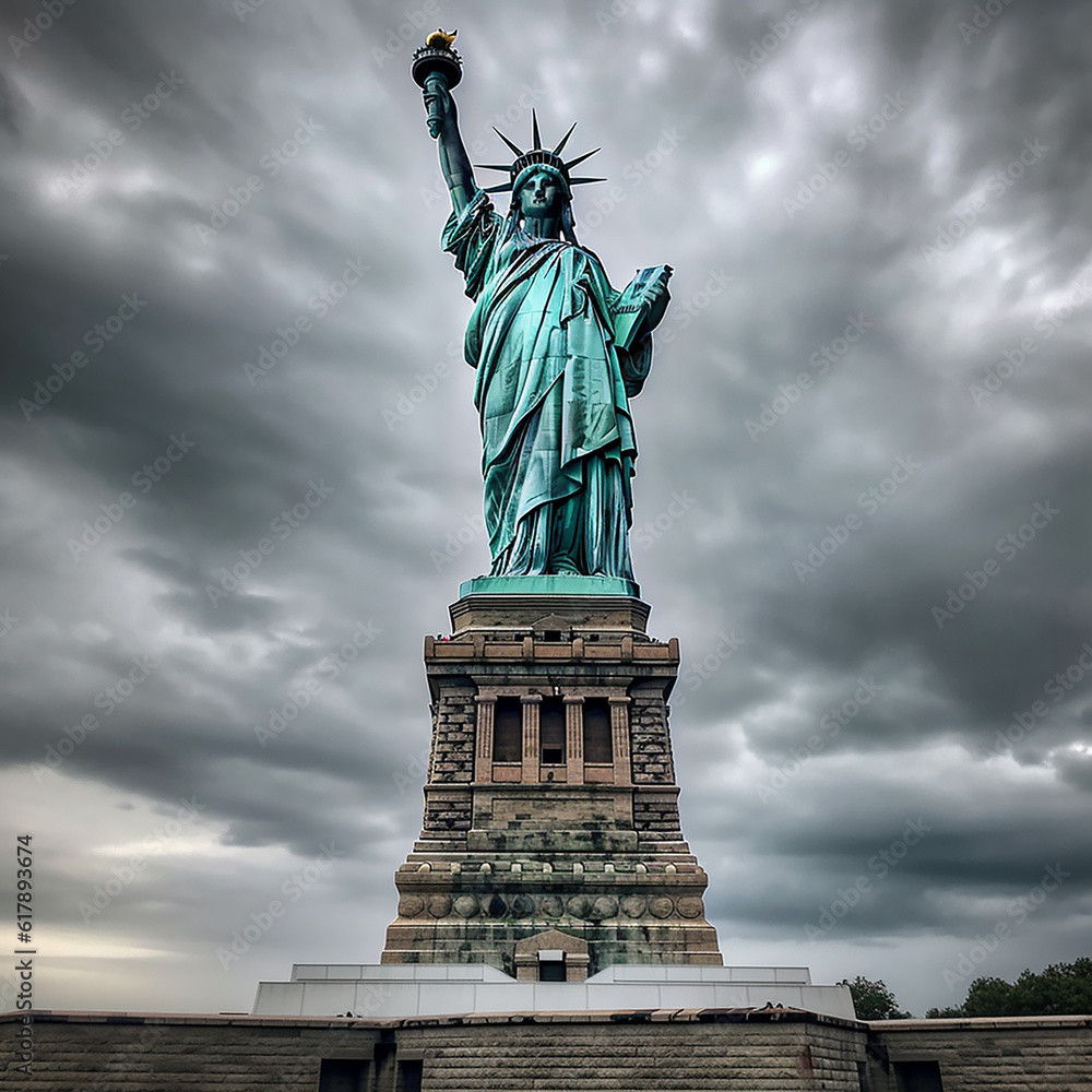 Obraz premium Statue of Liberty. AI generation..