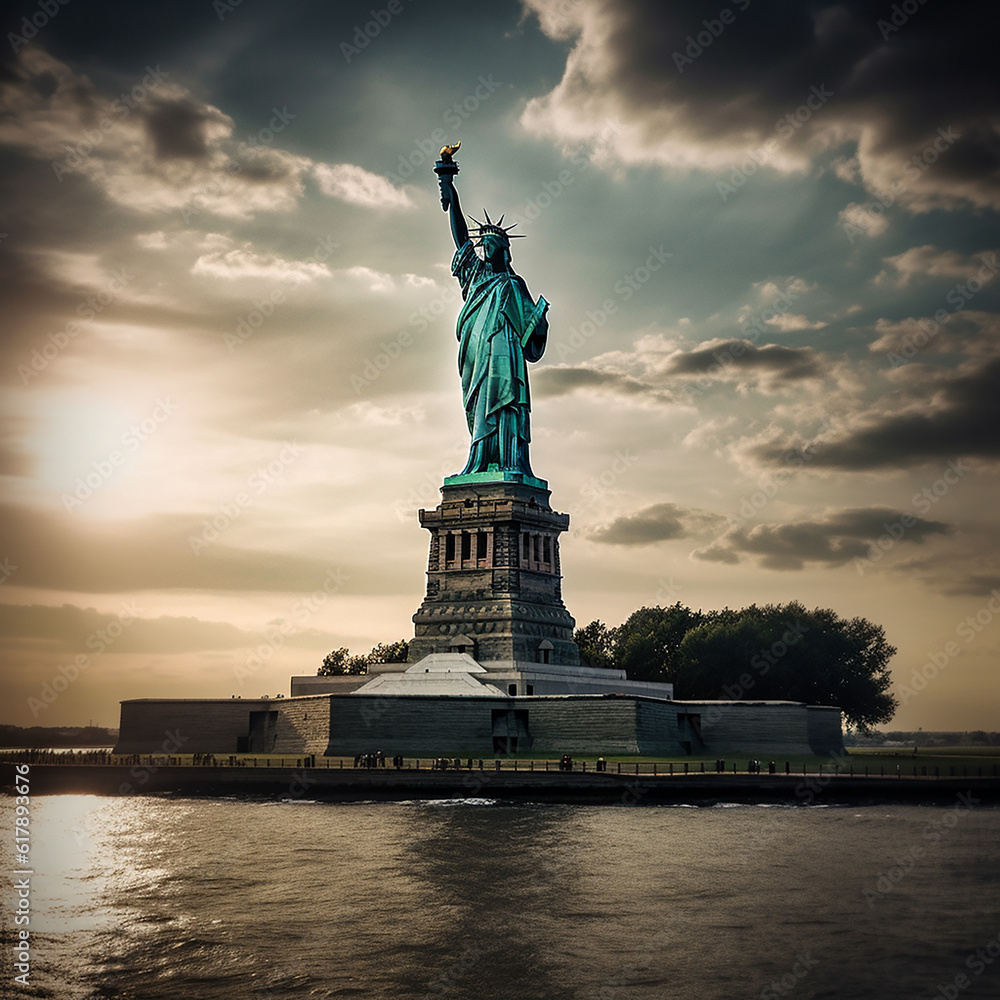 Statue of Liberty. AI generation..