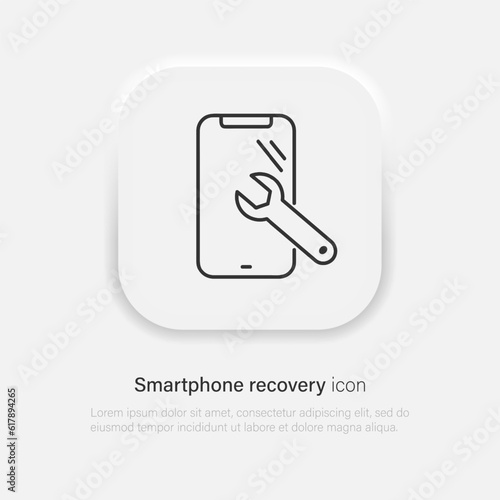 Repair phone icon. Smartphone with wrench symbol. Vector EPS 10