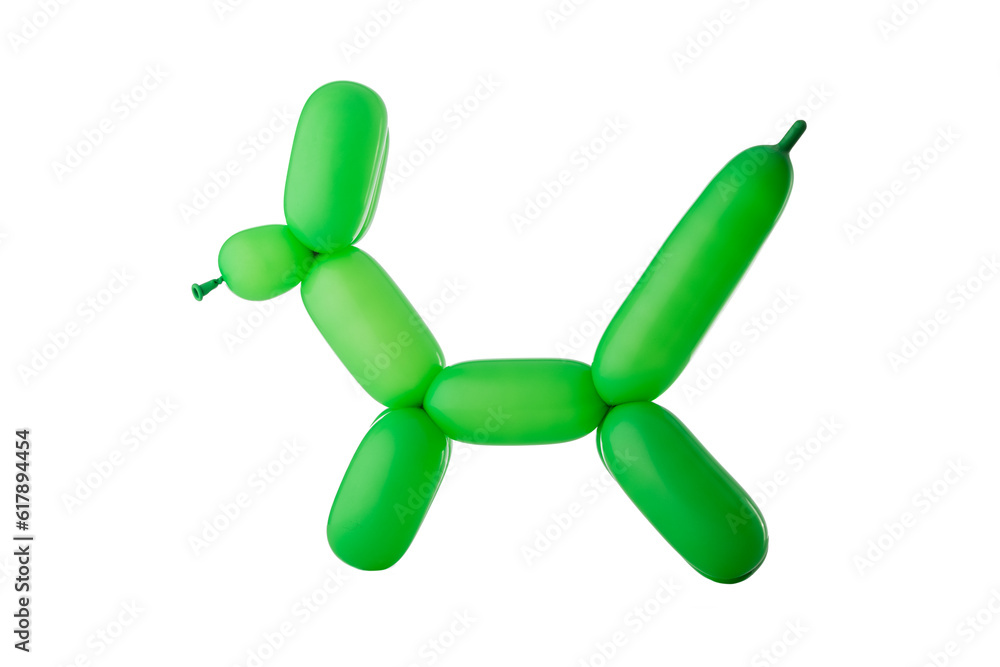 Party balloon dog green figure isolated on the white background Party balloon dog green figure isolated on the white background