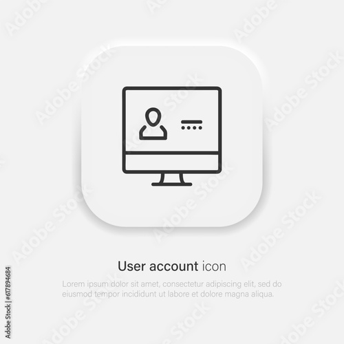 Login form, webpage, browser, login icon vector image. Vector EPS 10