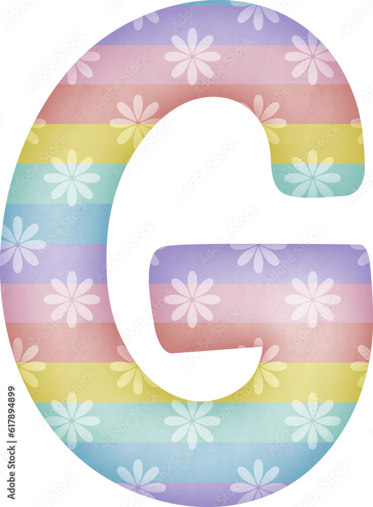 Letter G with flower pattern Letter G with flower pattern