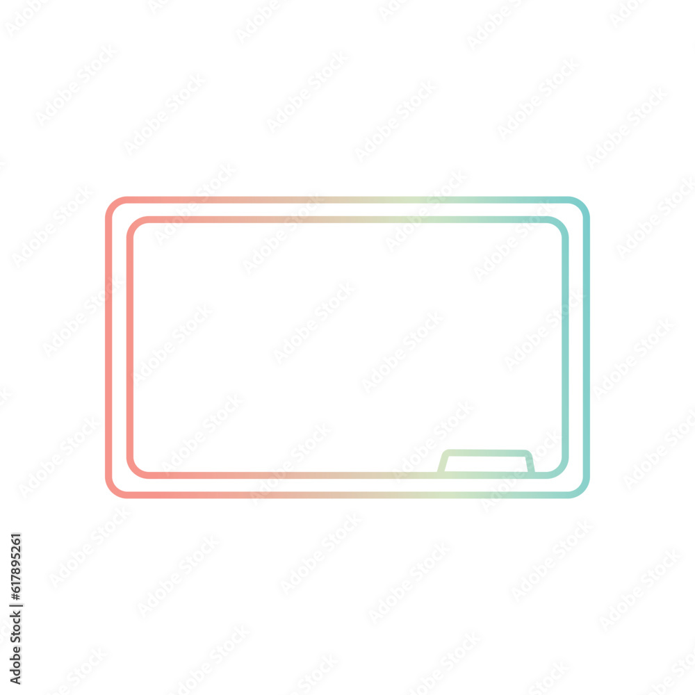 gradient blackboard icon over white background, half line half color style, vector illustration gradient blackboard icon over white background, half line half color style, vector illustration