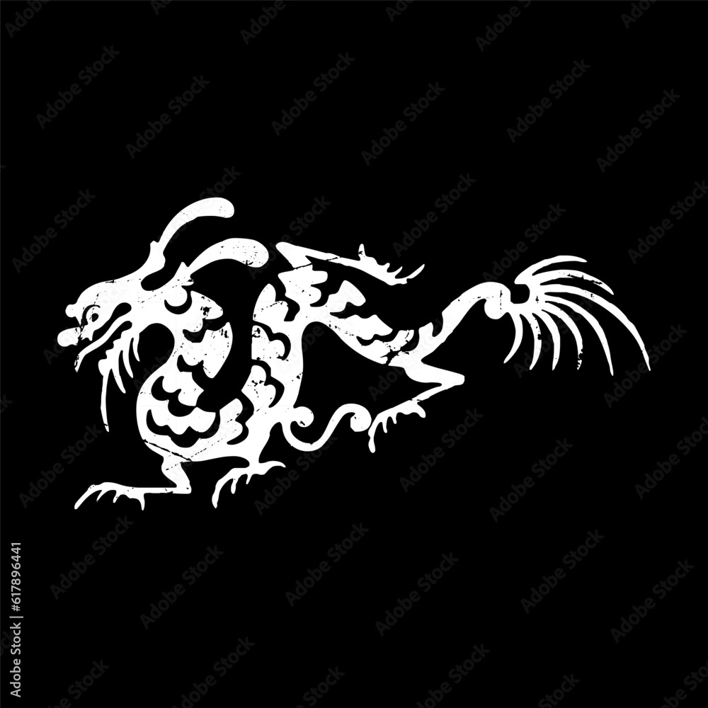 Chinese dragon silhouette illustration vector. Chinese dragon silhouette illustration vector.