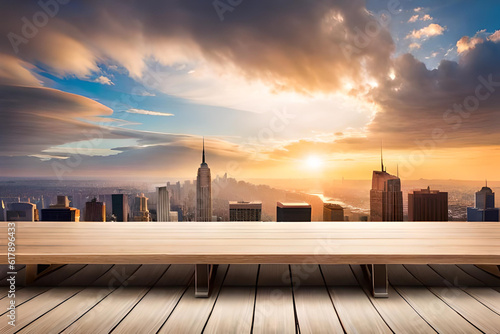 sunset over the city