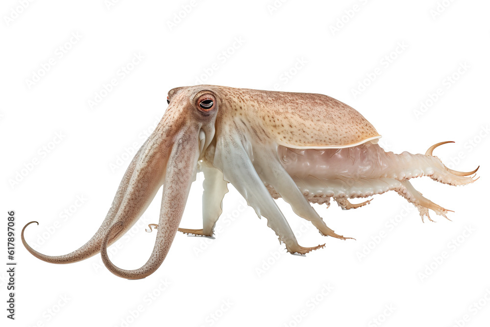 Fototapeta premium Cuttlefish. Transparent background. generative AI