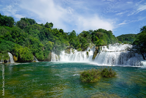 scenic waterfall in krka national park