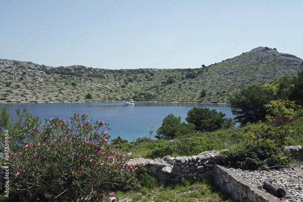 barren landscape on the kornati islands in croatia