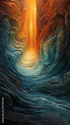 Canyon Hole Shaped Sculpture Painted Backgrounds or Wall Art