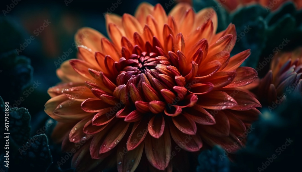 Vibrant petals of a single dahlia showcase natural beauty generated by AI Vibrant petals of a single dahlia showcase natural beauty generated by AI