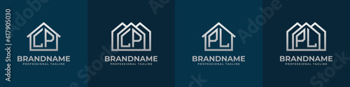 Letter LP and PL Home Logo Set. Suitable for any business related to house, real estate, construction, interior with LP or PL initials.