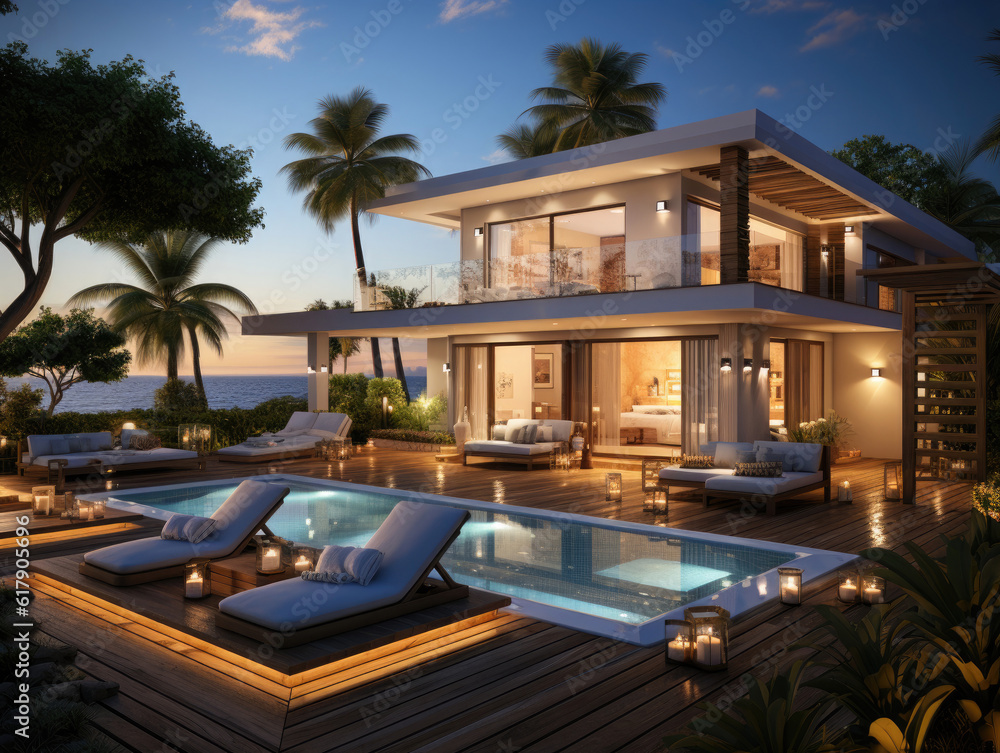Ocean Villa Luxury House With Pool And Seaview HD, Background