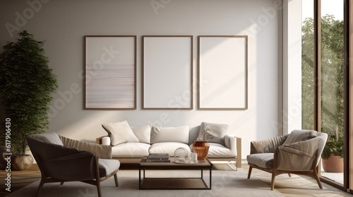 Modern style living room with picture frame © Eli Berr