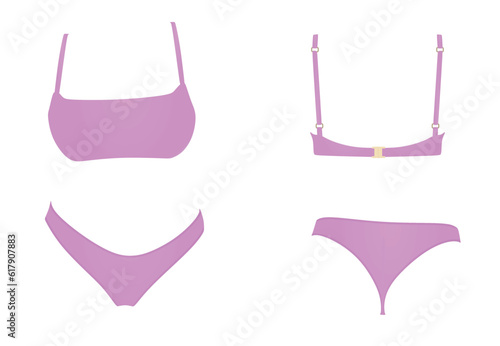 Purple women underwear. vector illustration