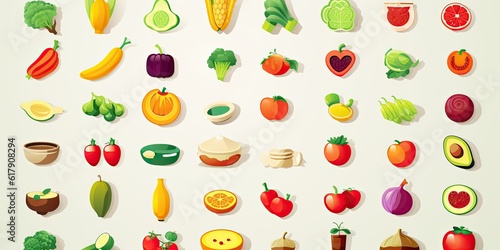 Healthy Food Icon Set