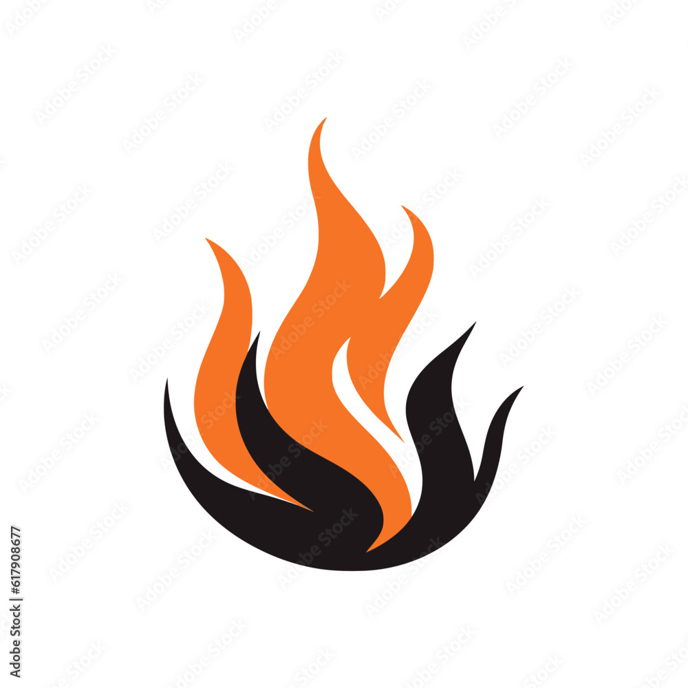 Fire Flames in scarlet style on a white background. Flat fire. Fire sign. Vector illustration Fire Flames in scarlet style on a white background. Flat fire. Fire sign. Vector illustration