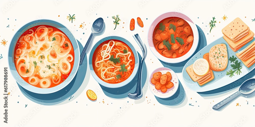 Winter Comfort Food Illustration Winter Comfort Food Illustration